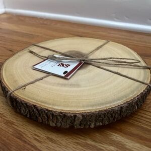 NEW Live Edge Natural Rustic Large Acacia Wood Bark Cake Charger- 9"diameter